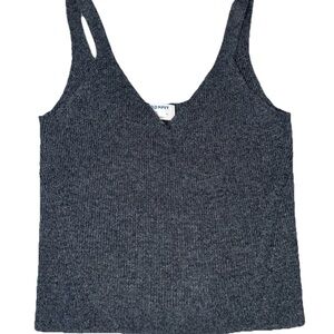 Old Navy L Charcoal Gray Knit Tank Top V Neck Cotton Blend Sweater Camisole